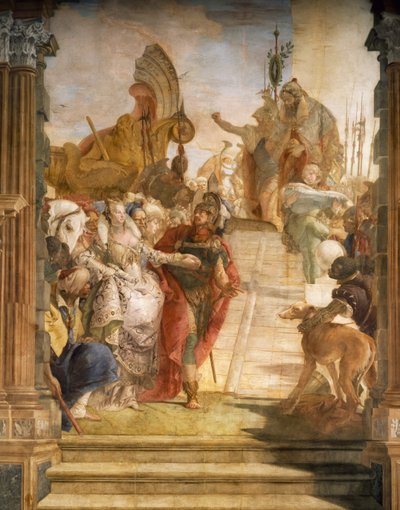 La rencontre de Marc Antoine et Cléopâtre (détail) - Simone II Baschenis