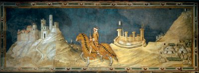 Guidoriccio da Fogliano. Représentation de Guido Riccio da Fogliano (mort en 1352), commandant (condottiere) de l