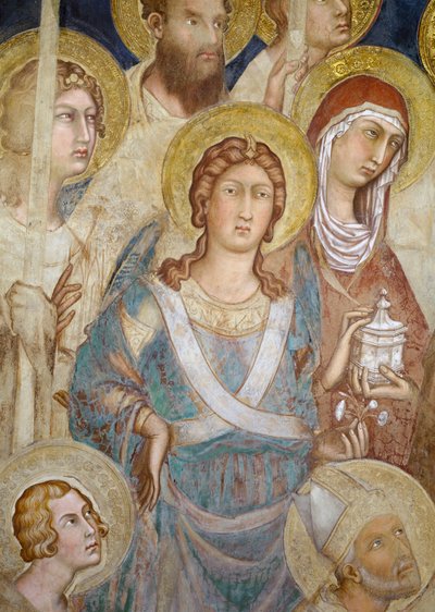 Maestà, détail de Saint Michel (détail) - Simone Martini