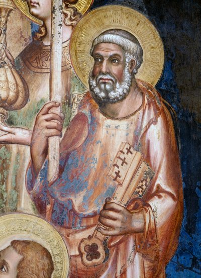 Maestà, détail de Saint Pierre (détail) - Simone Martini