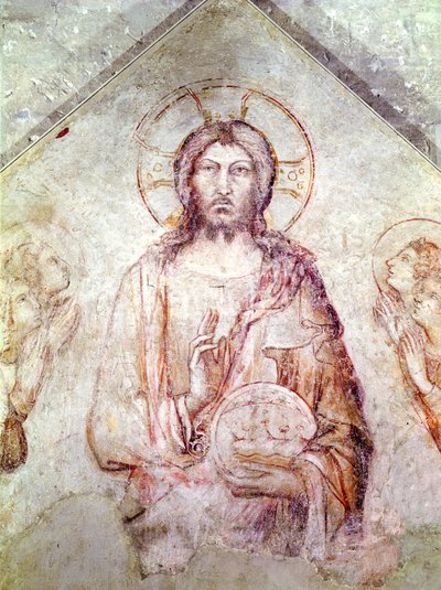 Tympan représentant le Sauveur bénissant, 1341 (détail) - Simone Martini