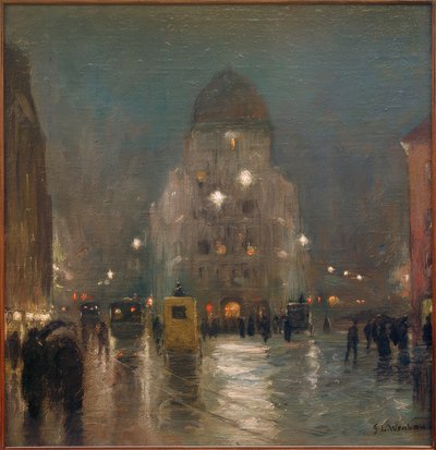 Vue sur le Stachus à Munich par une soirée d