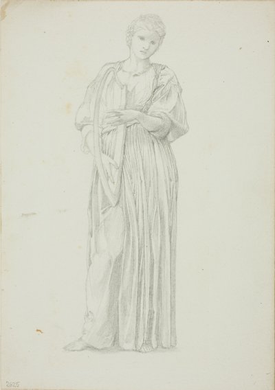 Femme drapée jouant de la harpe - Sir Edward Burne Jones