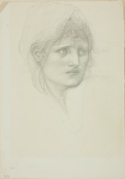 Tête Drapée, Yeux Regardant vers la Droite - Sir Edward Burne Jones