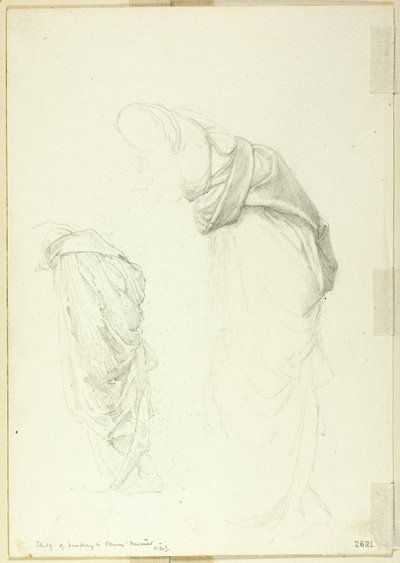 Draperie, deux études pour Le Miroir de Vénus - Sir Edward Burne Jones