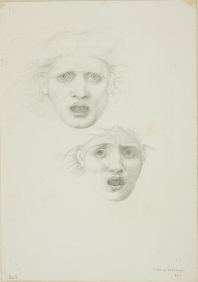 Tête de Méduse, deux études pour la Méduse Rondanini - Sir Edward Burne Jones