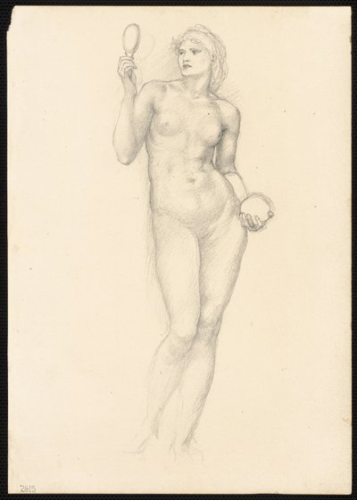 Figure féminine nue avec miroir dans la main droite - Sir Edward Burne Jones