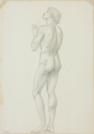 Homme nu debout avec les mains jointes en prière - Sir Edward Burne Jones