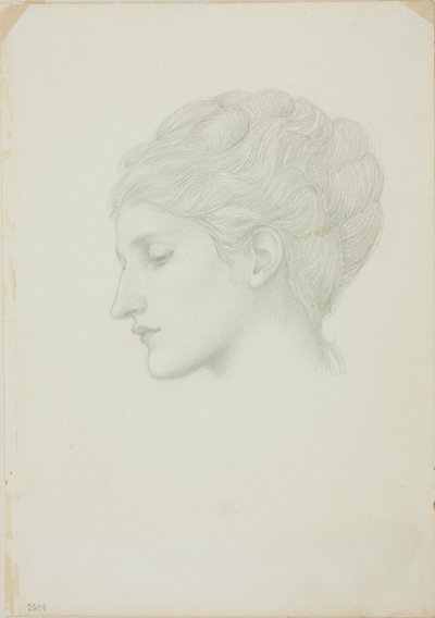 Tête de femme de profil à gauche - Sir Edward Burne Jones