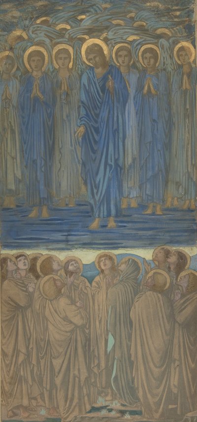 Ascension du Christ Actes I, 1-9: Étude pour vitrail, vers 1875-84 - Sir Edward Coley Burne Jones