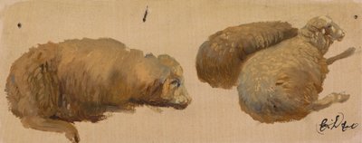 Trois moutons au repos - Sir Edwin Henry Landseer