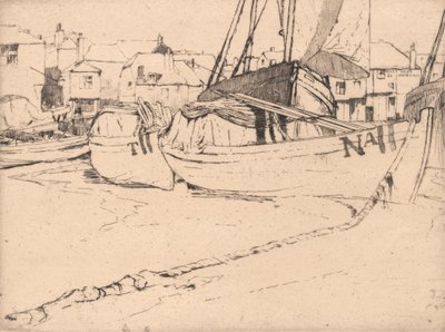 Bateaux sur la Seine, St. Ives, Cornouailles - Sir Frank Short