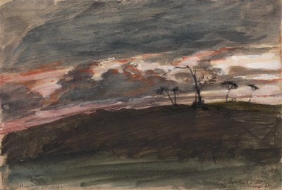 Coucher de soleil orageux, Legh Park, Wiltshire - Sir George Hayter
