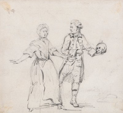 Deux figures avec un crâne - Sir George Howland Beaumont seventh Baronet