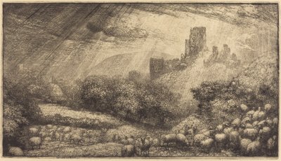Château de Corfe: Effet du soleil après la pluie - Sir John Charles Robinson
