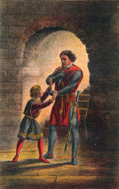 Arthur parle dans King John : Acte IV, Scène I, vers 1875 - Sir John Gilbert