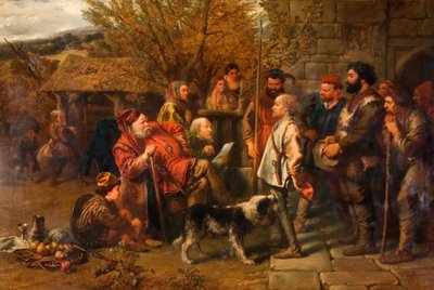 Sir John Falstaff passant en revue son régiment en haillons, 1858 - Sir John Gilbert