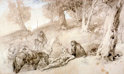 Guerriers au repos, 19ème siècle - Sir John Gilbert