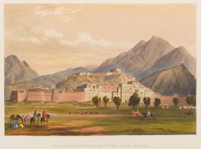 Bala Hissar et Palais du Shah, Kaboul (lithographie en couleur) - Sir Keith A. Jackson