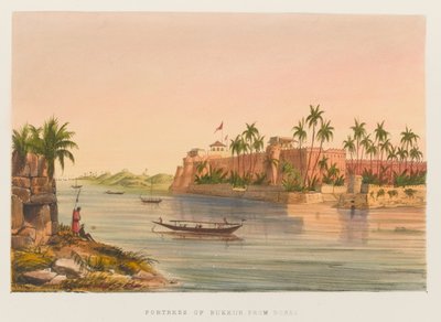 Forteresse de Bukkur depuis Roree - Sir Keith A. Jackson