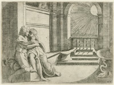Abimélech voit Isaac caresser Rébecca - Sisto Badalocchio