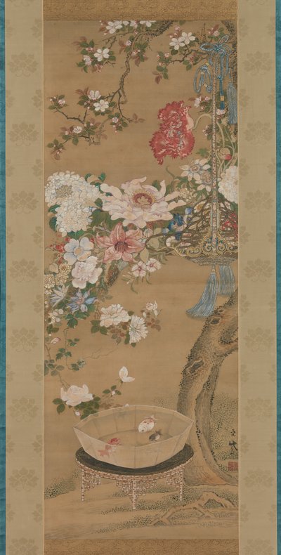 Fleurs et poissons rouges - So Shizan