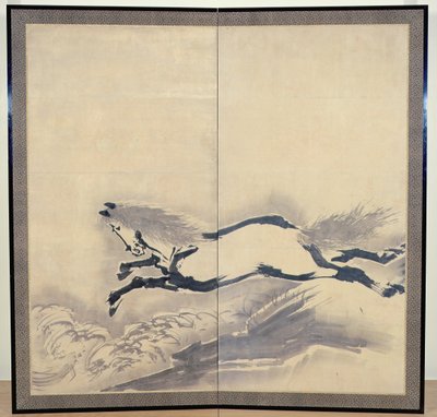 Saut de cheval, japonais, période Edo, vers XVIIIe siècle - Soga Shohaku
