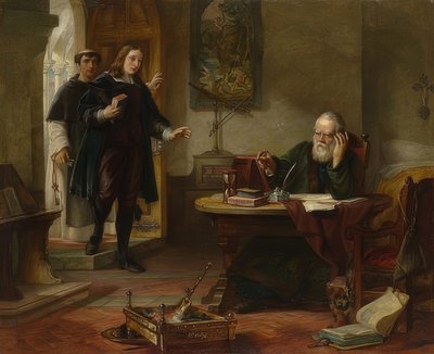 John Milton en visite chez Galileo Galilei - Solomon Alexander Hart