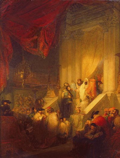 Lecture de la Loi dans une Synagogue - Solomon Alexander Hart
