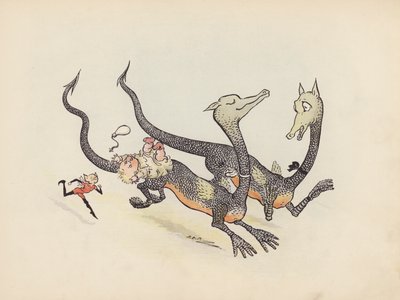 Illustration pour Little Twin Dragons de S Rosamond Praeger (lithographie couleur) - Sophia Rosamond Praeger
