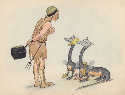 Illustration pour Little Twin Dragons de S Rosamond Praeger (lithographie couleur) - Sophia Rosamond Praeger