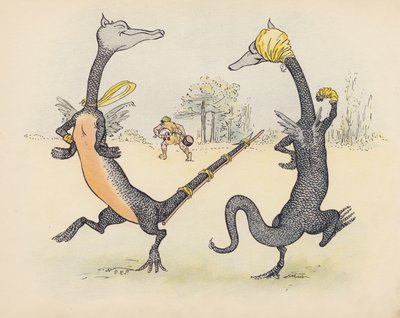 Illustration pour Little Twin Dragons de S Rosamond Praeger (lithographie couleur) - Sophia Rosamond Praeger