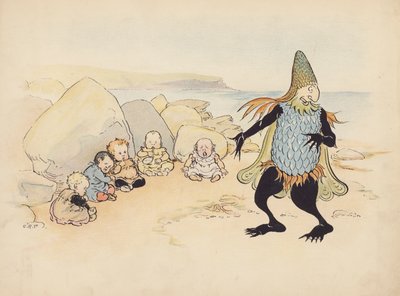 Illustration pour Little Twin Dragons de S Rosamond Praeger (lithographie couleur) - Sophia Rosamond Praeger