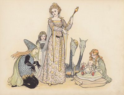 Illustration pour Little Twin Dragons de S Rosamond Praeger (lithographie couleur) - Sophia Rosamond Praeger