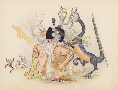 Illustration pour Little Twin Dragons de S Rosamond Praeger (lithographie couleur) - Sophia Rosamond Praeger