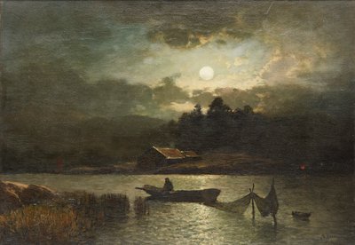 Pêche au filet au clair de lune - Sophus Jacobsen