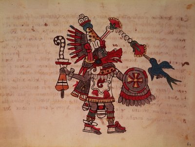 Quetzalcoatl, le serpent à plumes, dieu du vent, de l