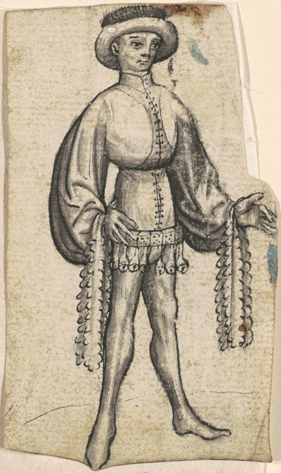 Un courtisan debout - South German 15th Century