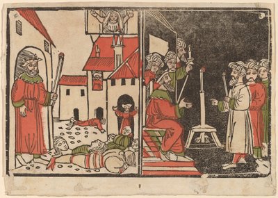 Massacre des Premiers-Nés et Ténèbres Égyptiennes - Spanish 15th Century