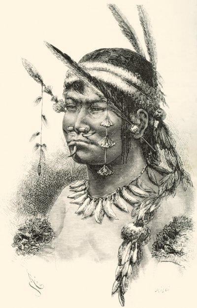 Un Indien Coreguaje, Korébahü ou Koré pâín de Caquetá, Colombie - Spanish School