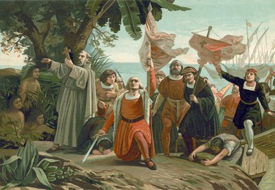 Arrivée de Christophe Colomb en Amérique, 1492 - Spanish School