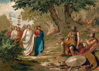 Attila et les ambassadeurs romains - Spanish School