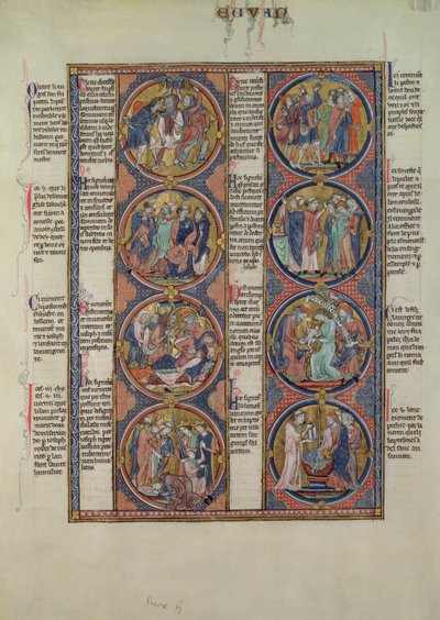 Biblia Moralizada de San Luis, Tome II, 7v - Spanish School