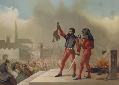Brûlage de fœtus avec des caractéristiques diaboliques - Spanish School