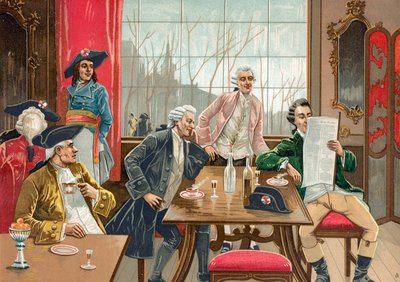 Café à Paris pendant la Révolution française - Spanish School