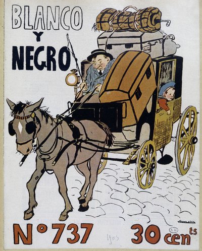 Calèche - couverture de «Blanco y negro», No. 737 - Spanish School
