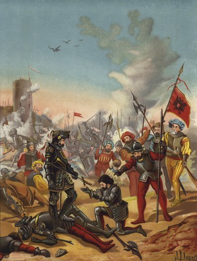 Capture du roi François Ier de France à la bataille de Pavie, Italie, 1525 - Spanish School