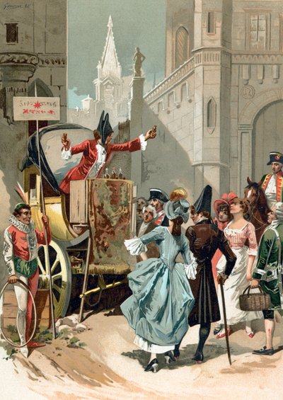 Charlatans devant le Louvre pendant la Révolution française - Spanish School