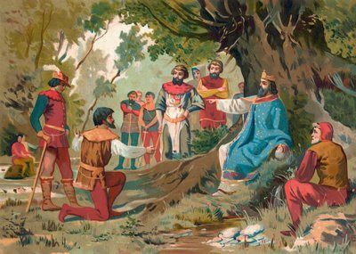 Charlemagne rendant justice en public - Spanish School
