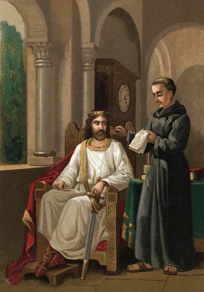 Charlemagne et Alcuin - Spanish School